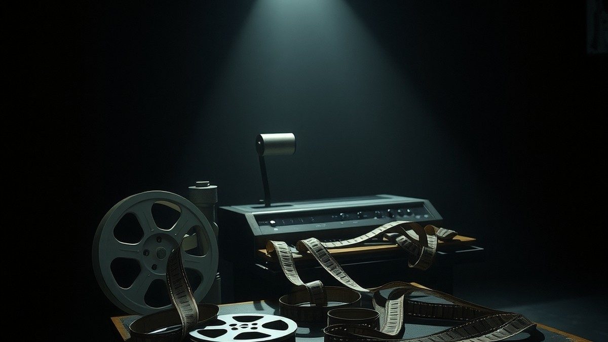 Pellicules et table de montage, évocation du cinéma mashup