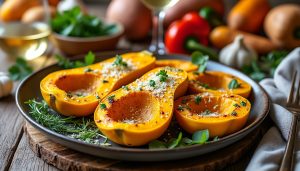 découvrez une recette automnale facile et légère : courge butternut rôtie au parmesan. parfaitement savoureuse, idéale pour un repas sain et gourmand.