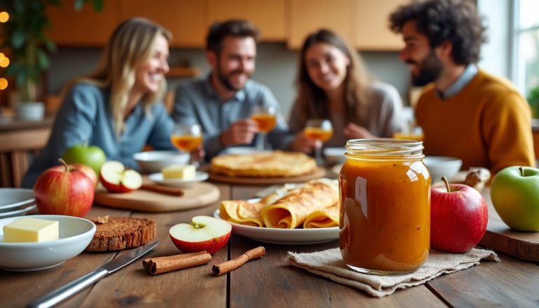 découvrez le beurre de pomme, une douceur onctueuse à tartiner sur crêpes, toasts et bien d'autres gourmandises. offrez-vous une expérience sucrée et fruitée, parfaite pour vos petits-déjeuners ou pauses gourmandes.