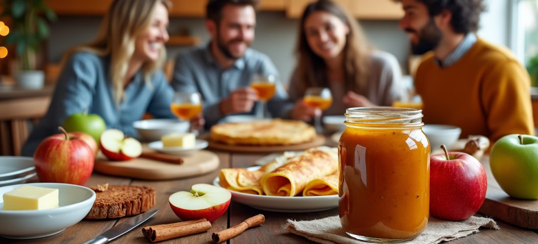 découvrez le beurre de pomme, une douceur onctueuse à tartiner sur crêpes, toasts et bien d'autres gourmandises. offrez-vous une expérience sucrée et fruitée, parfaite pour vos petits-déjeuners ou pauses gourmandes.